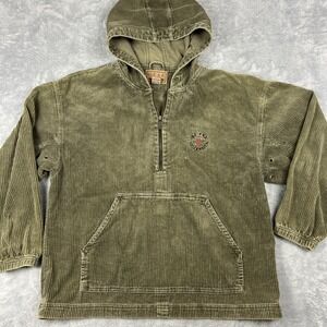 Gear For Sports Olive Green Corduroy Half-Zip Hoodie